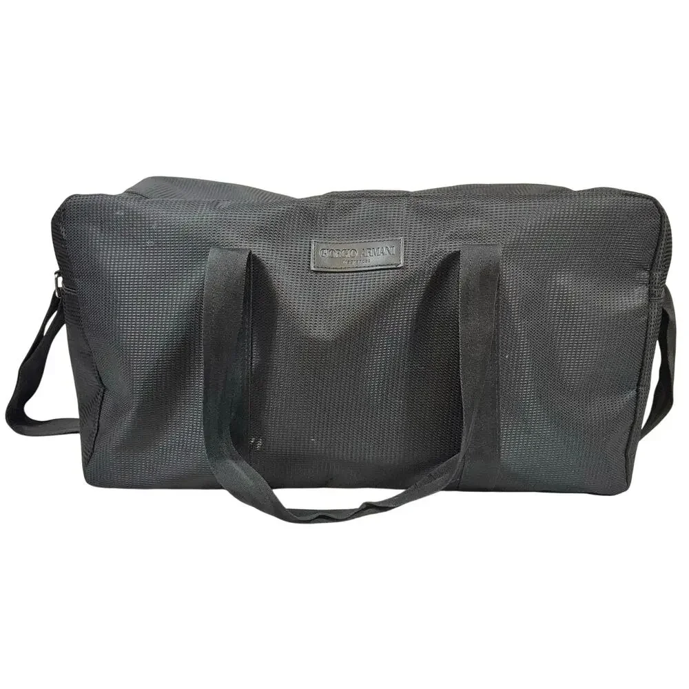 Giorgio Armani Fragrances Black Mesh Duffle Gym Bag 10x20